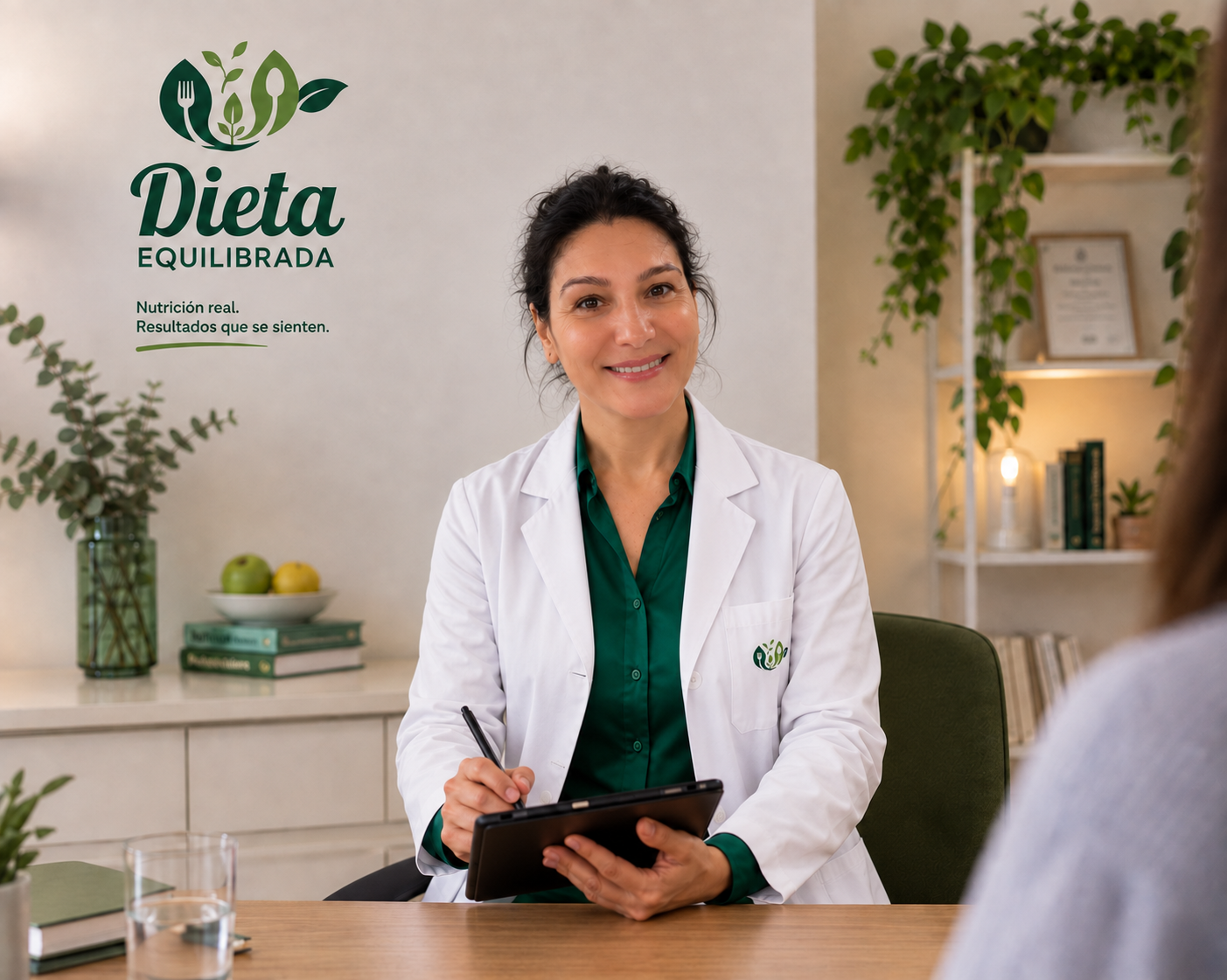 Cristina Serna, dietista, en su cita de trabajo